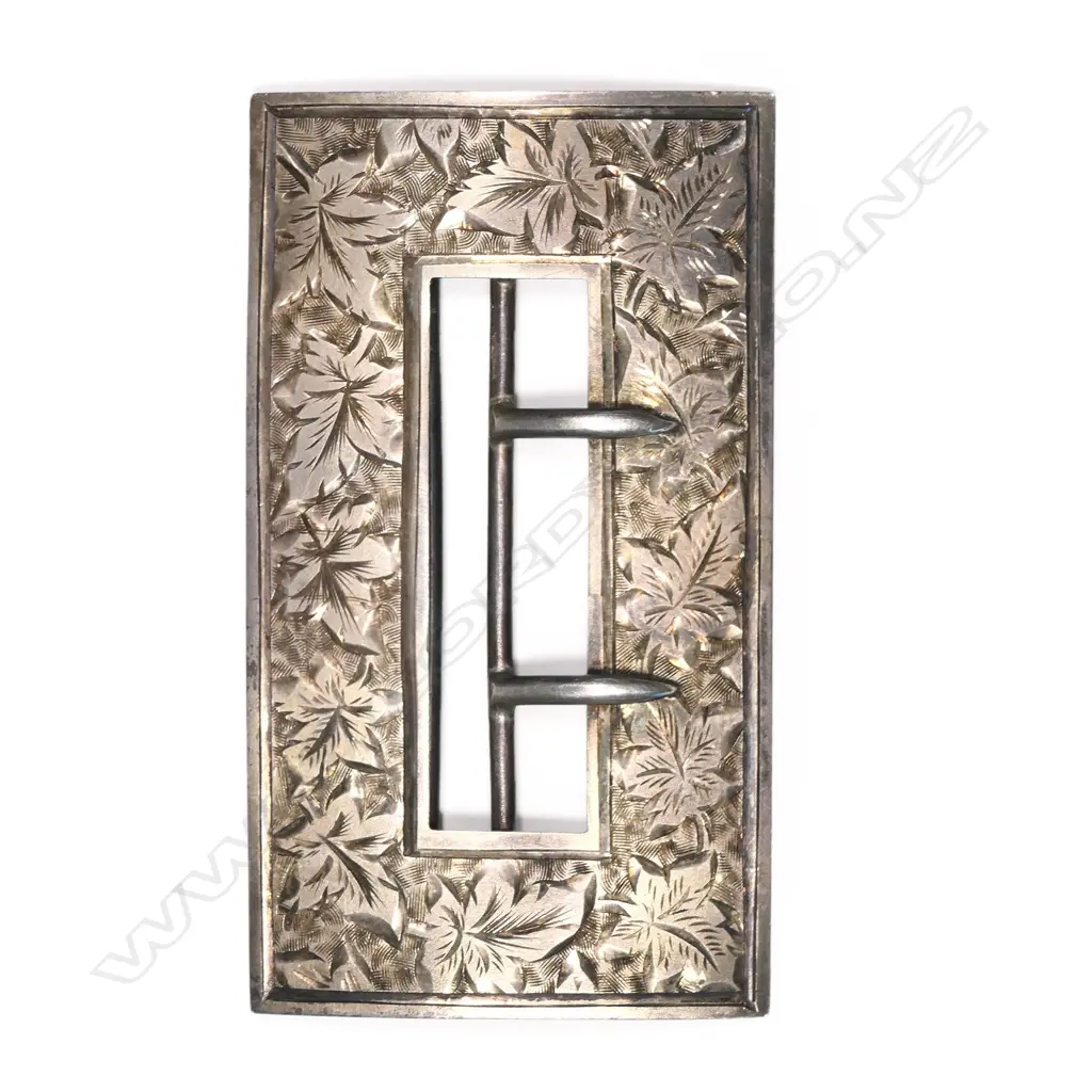 A late 19thC B. Petersen & Co. silver belt buckle, Image 1++